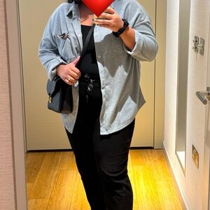 Casual Gray Button-Down Shirt